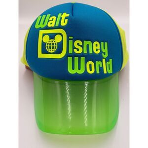 Disney‎ Walt Disney World Neon Yellow Blue Green Baseball Cap Hat Adult